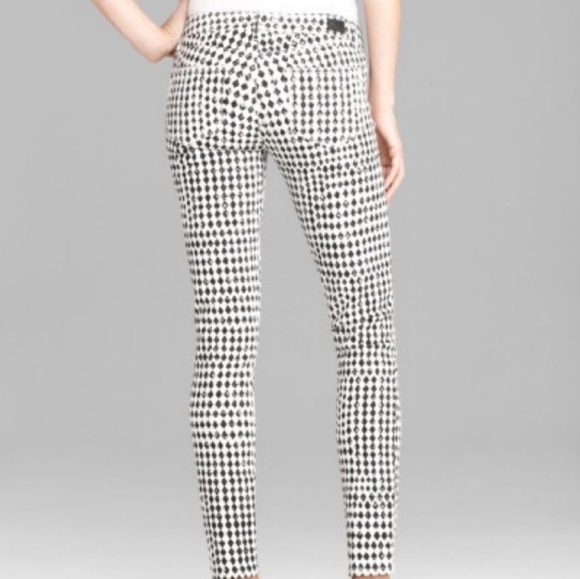 PAIGE Denim Verdugo Skinny Jeans in Diamond Checkerboard White and Black Sz 28 - Picture 3 of 13